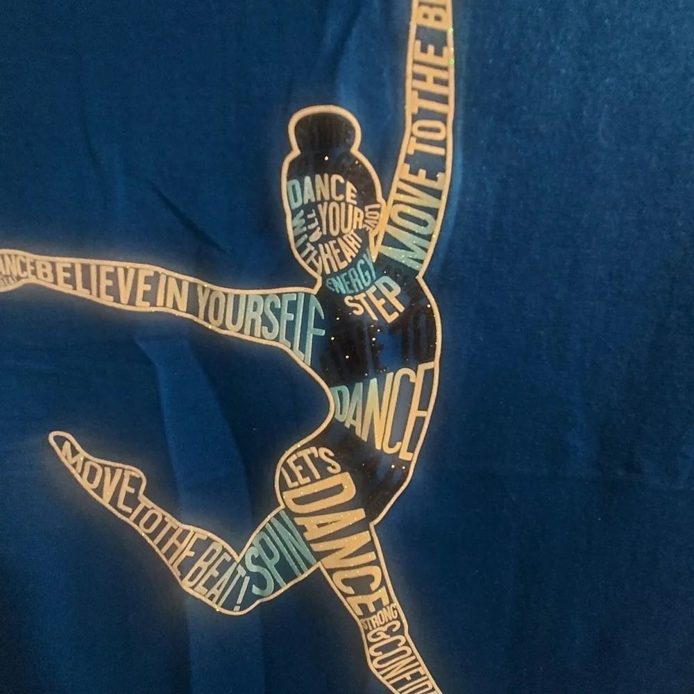 Justice Girls Dance Glitter Shirt with matching headband Size 12 NWT